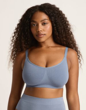 Full Bust Wireless Bra - Dusty Blue
