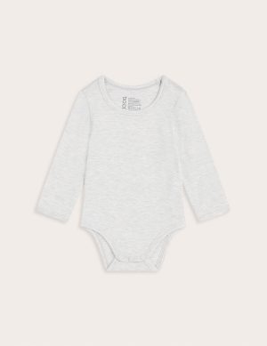Baby Long Sleeve Bodysuit - Heather Grey