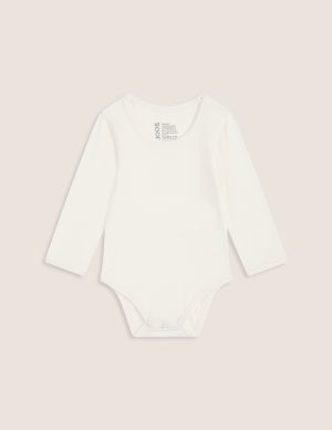 Baby Long Sleeve Bodysuit - Natural White